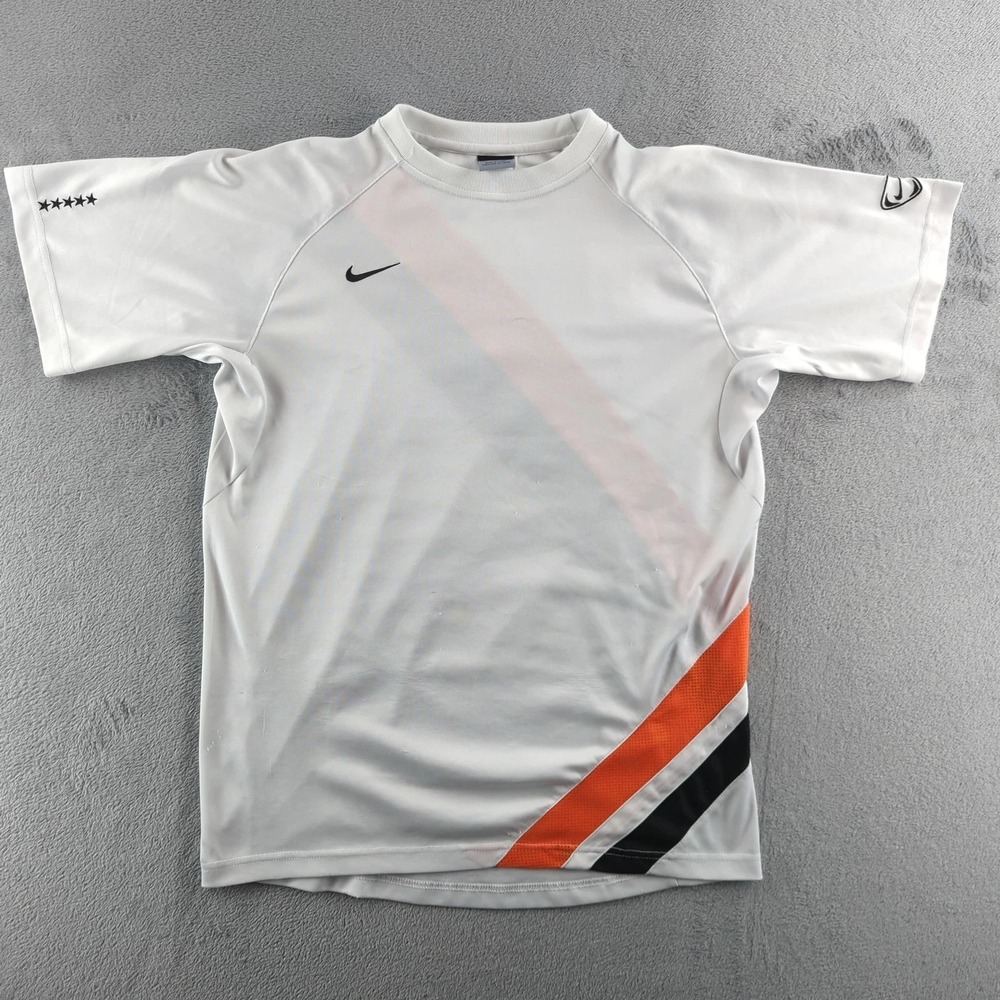 Nike Dri-FIT Shirt Mens 2XL White Orange Short Sleeve Athletic Performance Tee